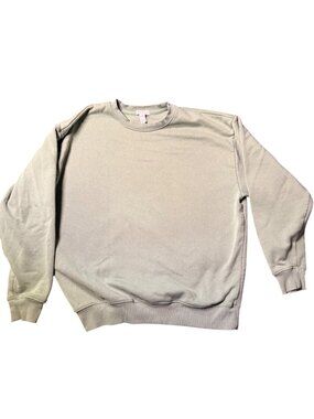 Full Tilt Sage Green Crewneck Sweatshirt Soft Cotton Blend Long Sleeve Pullover